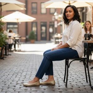 J.Crew Lula Glitter Ballet Flats 8.5 NWOT